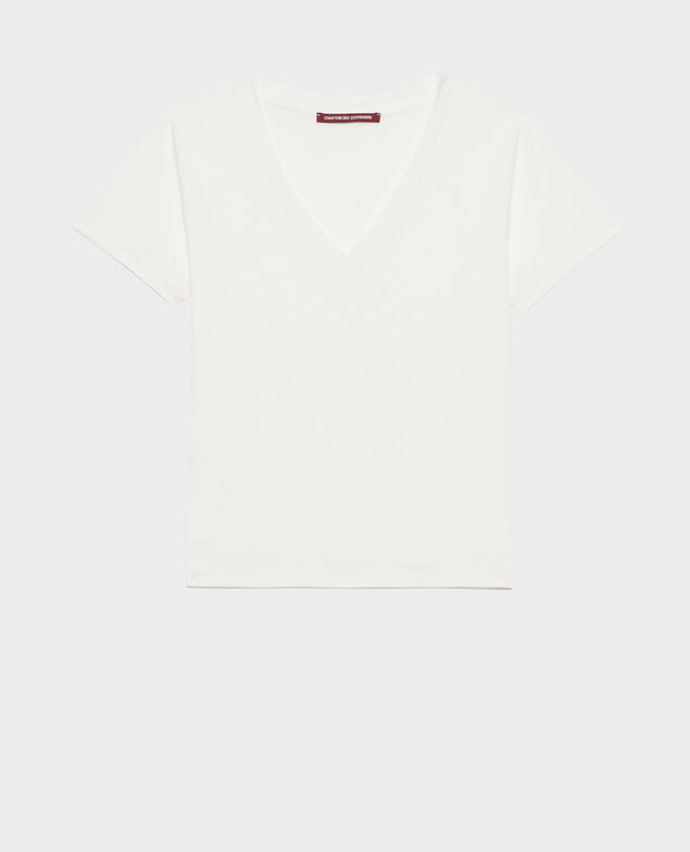 LÉA - Camiseta fluida con cuello de pico