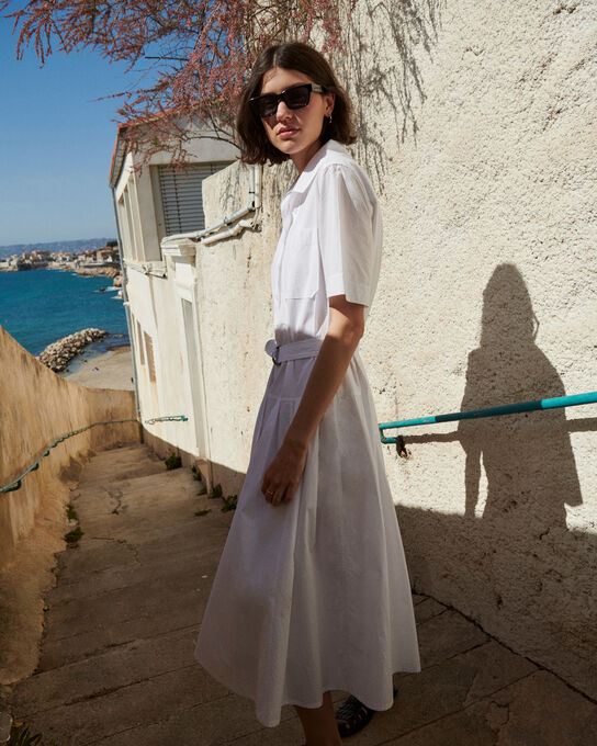 Vestido midi de algodón 0007 WHITE