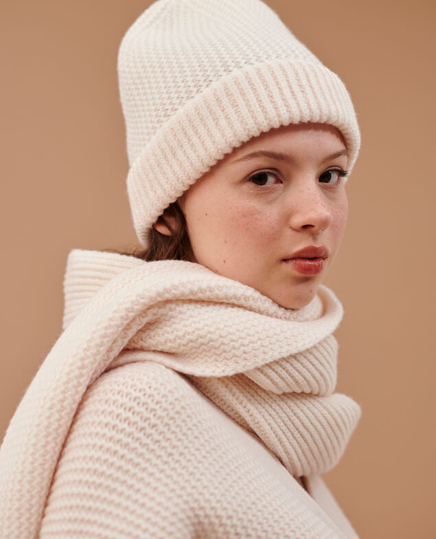 Bufanda de lana 8842 01 offwhite
