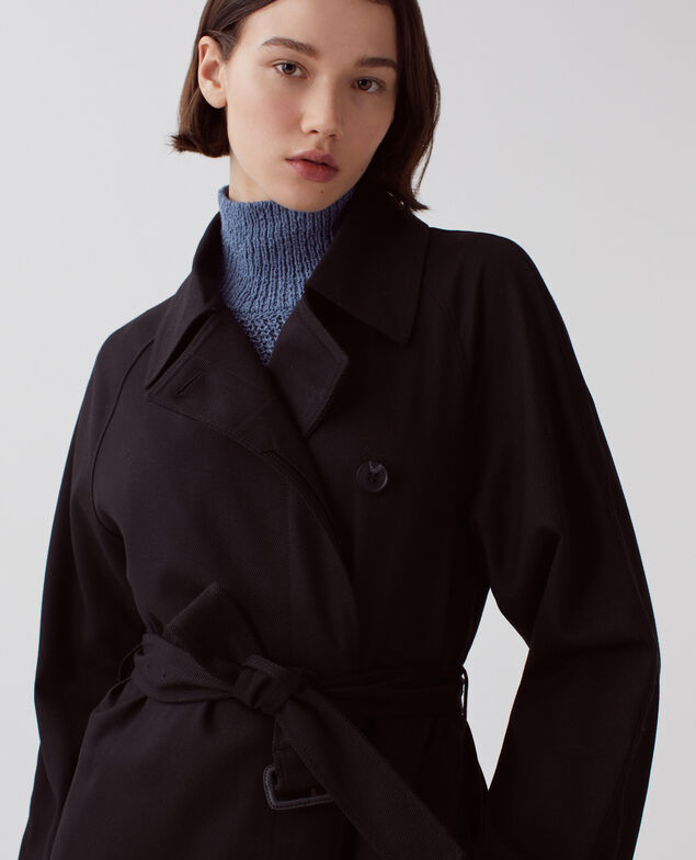 CATHERINE -Trench largo fluido H091 black beauty