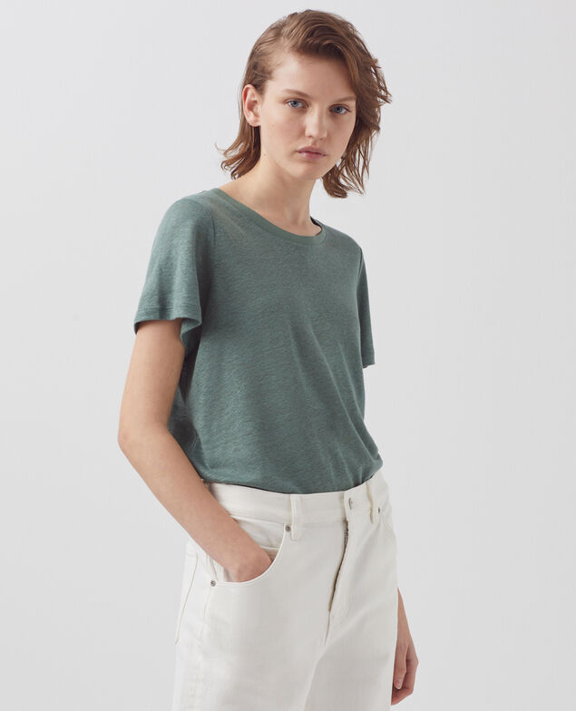 AMANDINE - Camiseta con cuello redondo de lino