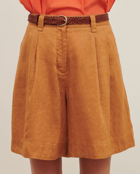 Short amplio de lino 0320 almond brown 3spa112f04