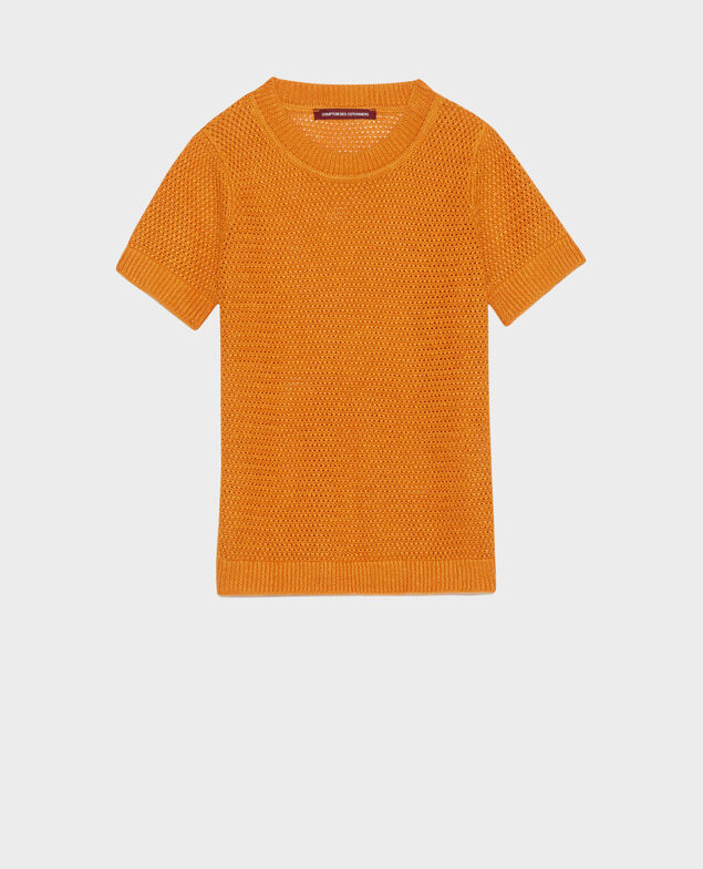 Jersey de lino con manga corta 23 orange