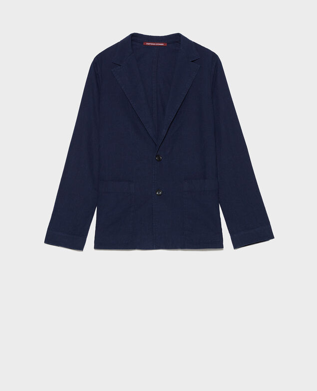 Blazer masculino de algodón y lino Maritime blue