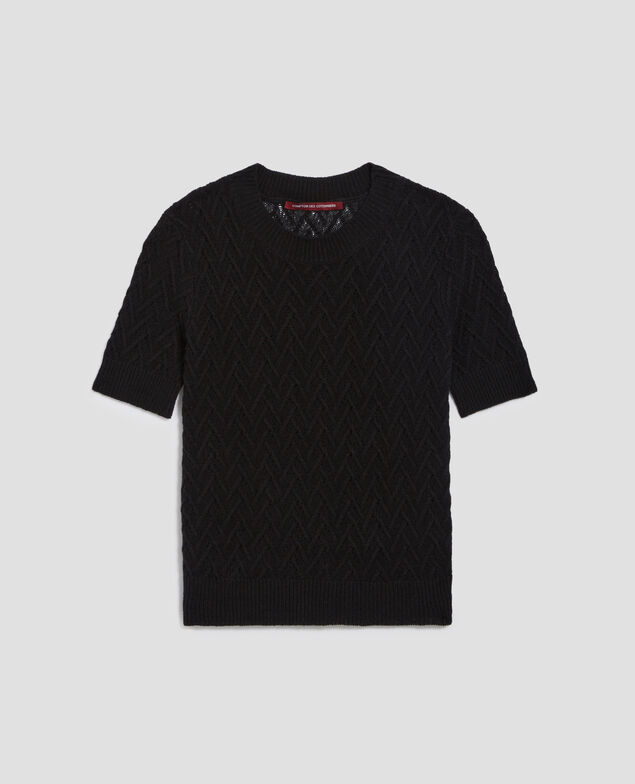 Jersey de lino con manga corta H091 black beauty