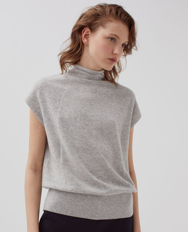 Jersey sin mangas de cachemira I020 ashen gray