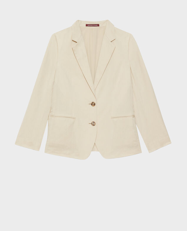 Chaqueta blazer de lino mezclado 0300 castle wall
