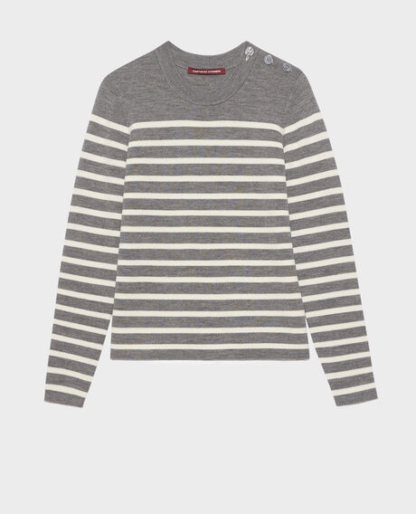 MADDY - Jersey marinero de lana merina 8873 04 grey stripes 2wju244w21