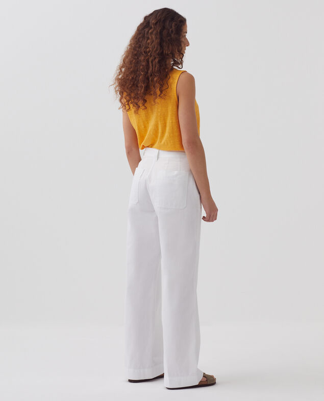 BLANDINE - Pantalón recto H001 brillant white