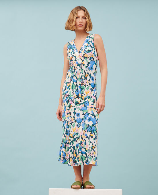 Vestido largo fluido A610  EDEN BLUE