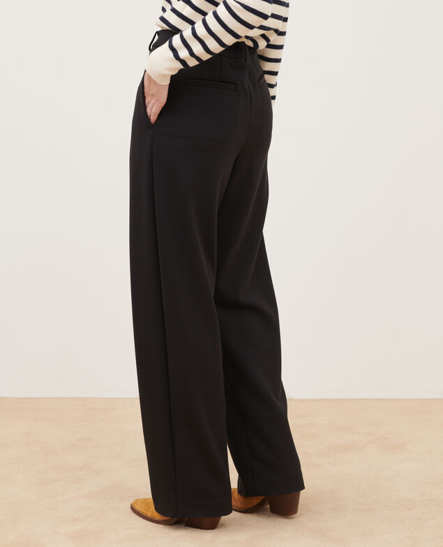 YVONNE - Pantalón ancho con pinzas 8853 09 black