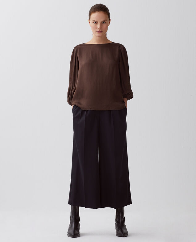 Blusa fluida de manga 3/4 I390 coffee bean