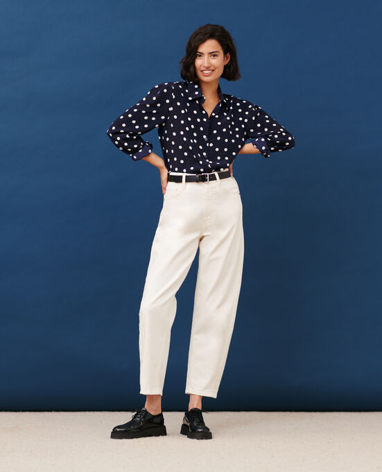 SYDONIE - BALLOON - Jeans 7/8 de algodón 106 DENIM OFFWHITE