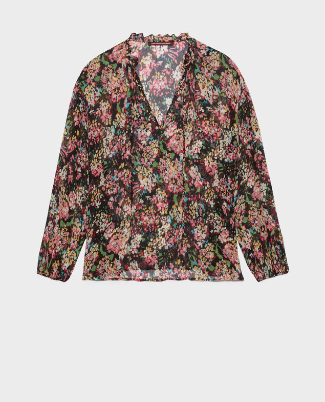 Blusa fluida estampada 7016c 09 black