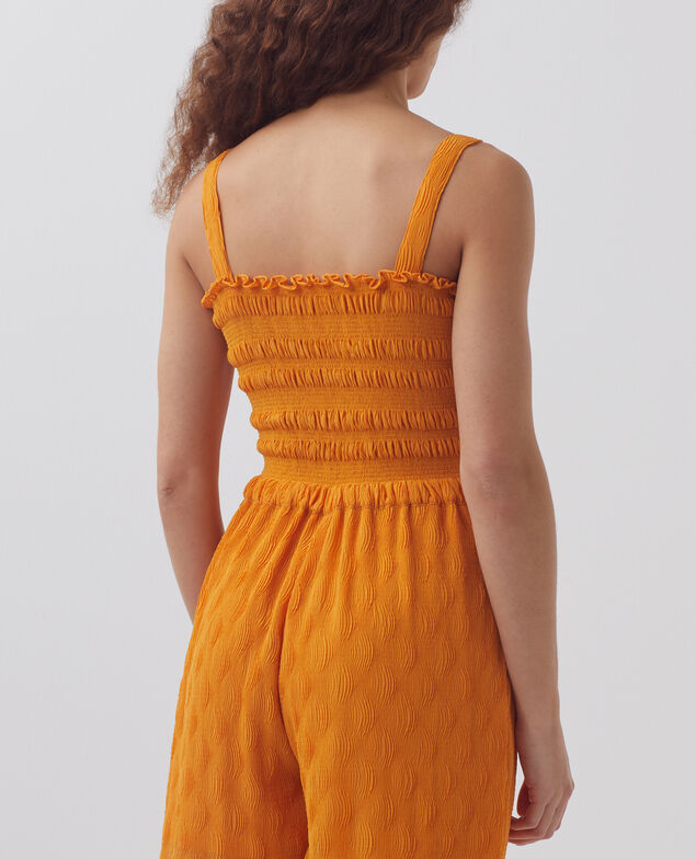 Mono largo fluido con fruncidos H221 orange butter