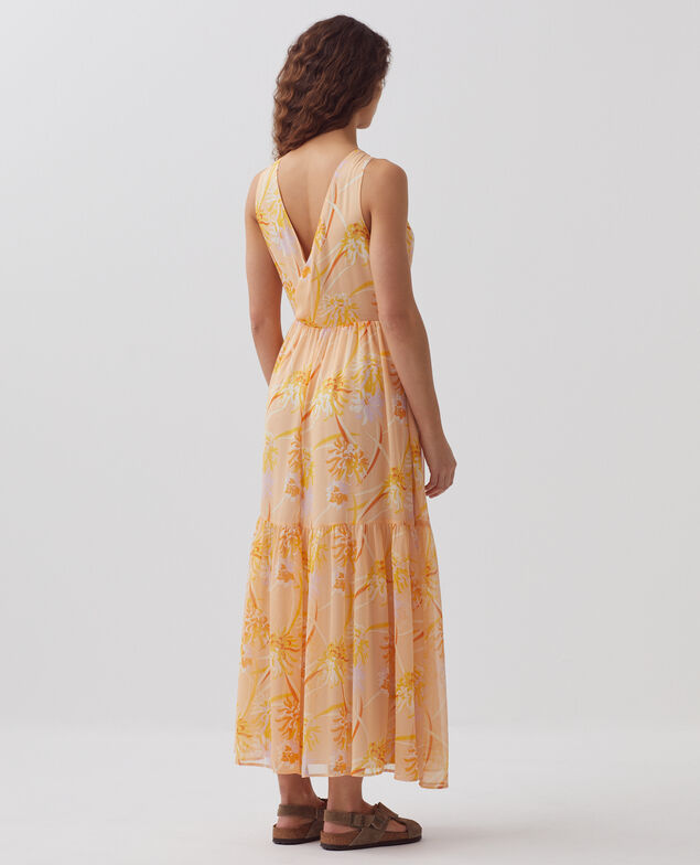 Vestido largo fluido H310 dahlia v2 beige
