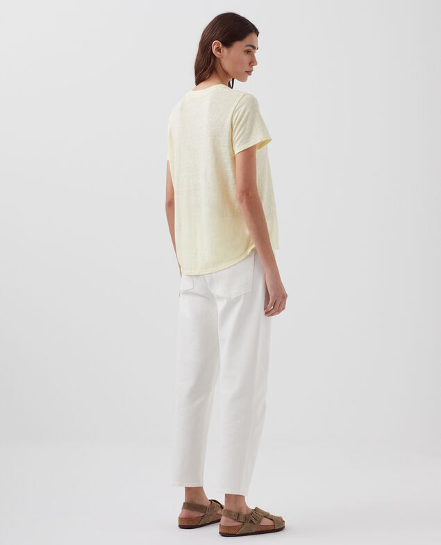 AMANDINE -  Camiseta con cuello redondo de lino H410 tender yellow