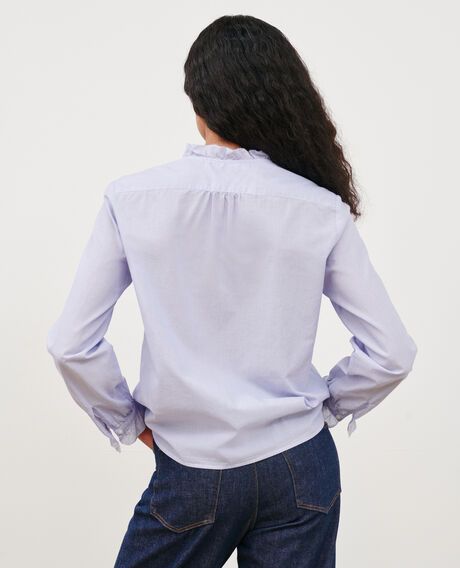 Camisa de algodón 0612 blue mini stripes 3ssh007c21