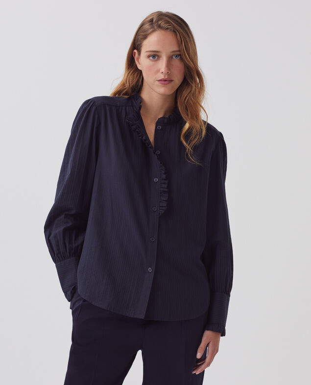 Camisa de manga larga de algodón H695 night sky