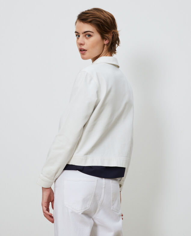 Chaqueta corta de algodón Optical white