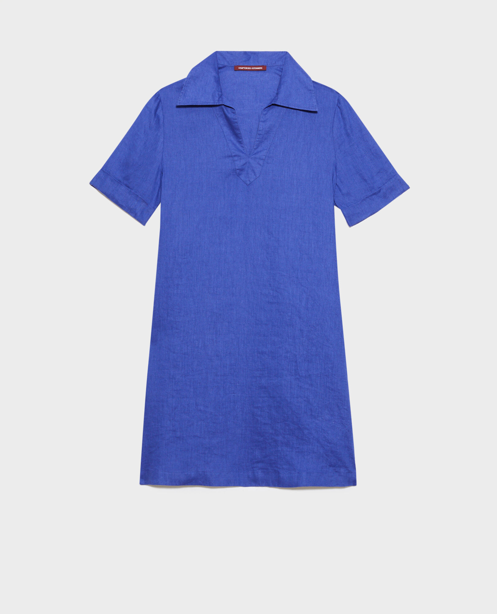 DAISY - Vestido de lino estilo casaca marinera Royal blue Noailles
