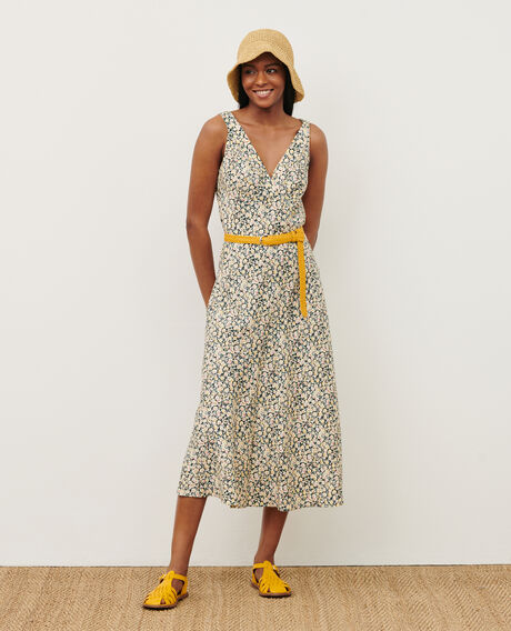 Vestido largo estampado 7302c 119 print yellow 2sdr197v09