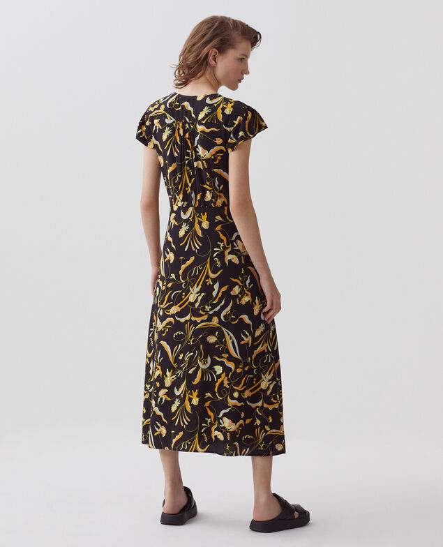 LUDIVINE - Vestido estampado fluido H094 delicate fl black2