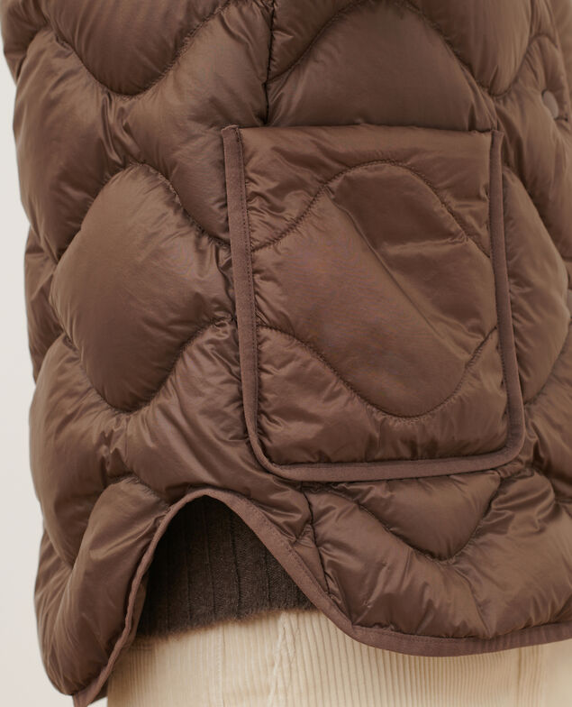 PLUME - Chaleco A371 solid brown coffee