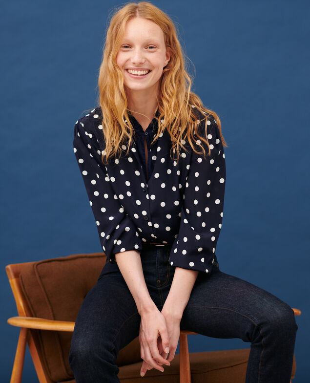 SIBYLLE - Camisa de seda 8855 69 navy dots