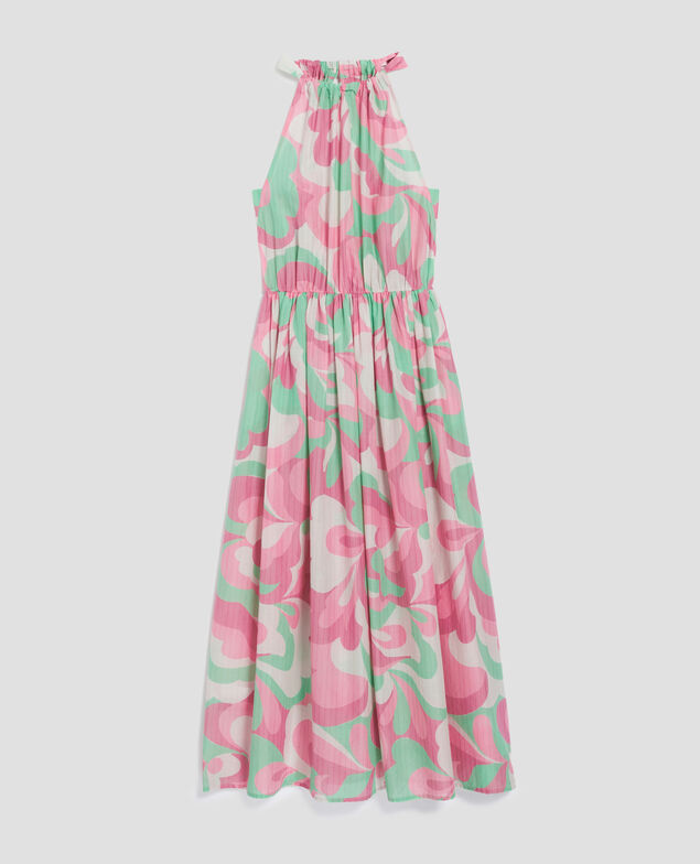 Vestido largo con escote americano H720 anemone pink