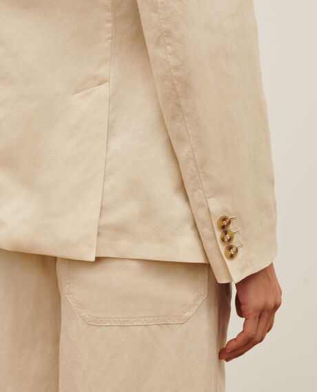Chaqueta blazer de lino mezclado 0300 castle wall 3sja129f02