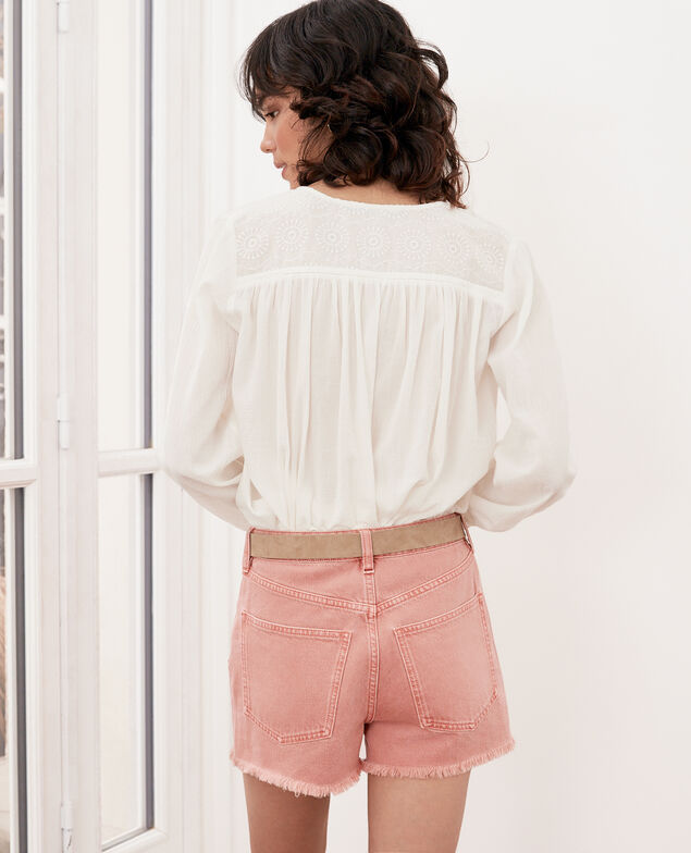 Blusa con encaje  Blanc