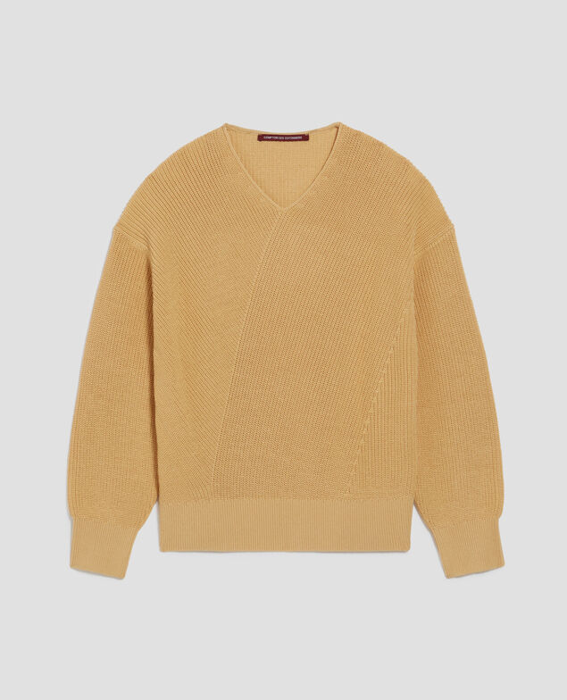 Jersey de algodón y cuello de pico J420 moonstone