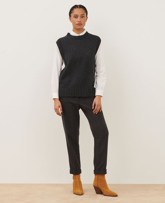 Jersey sin mangas A099 black chiné knit 3wju126w37