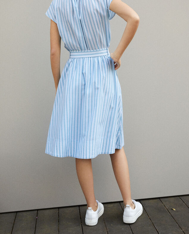 Falda con cinturón Azul