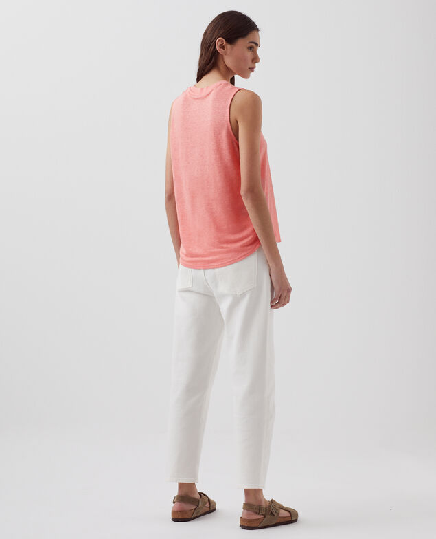 MARCELLE - Camiseta de lino sin mangas H101 silver pink