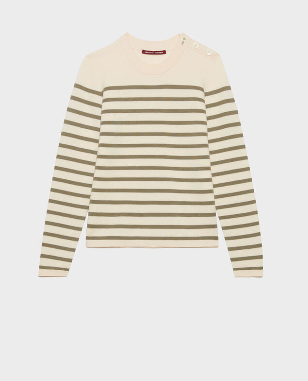 MADDY - Jersey marinero de lana merina 0561 vetiver stripes 2wju244w21
