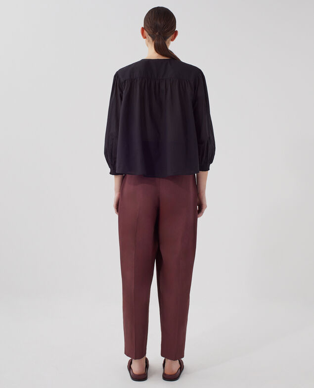 Blusa de gasa de algodón H091 black beauty