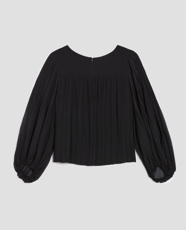 Blusa fluida plisada H091 black beauty
