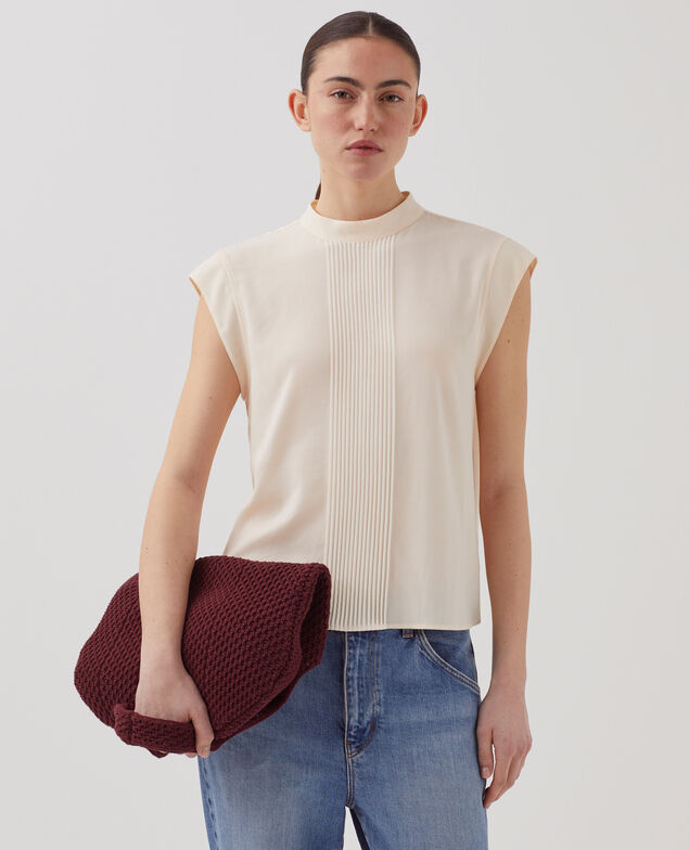 Blusa fluida sin mangas J300 natural