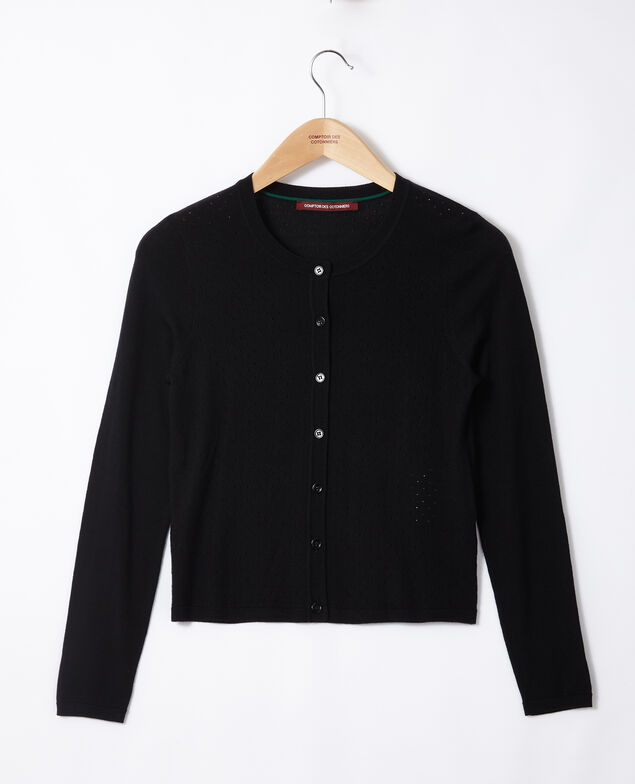 Cárdigan de lana merino Negro
