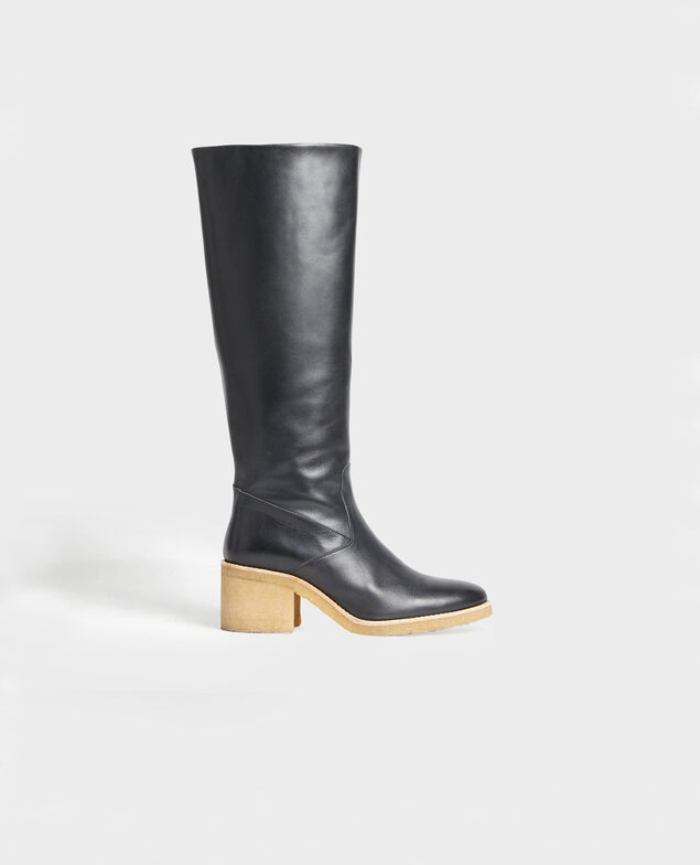 Botas de cuero con suela de crepé Black beauty