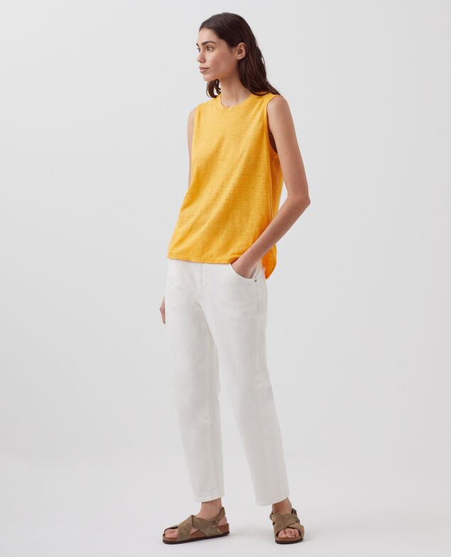 MARCELLE - Camiseta de lino sin mangas H450 artisan's gold