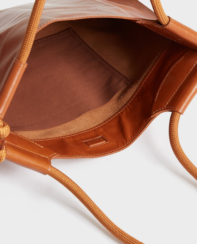 Shopper de cuero Camel