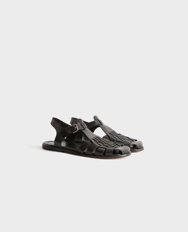 Sandalias trenzadas de piel