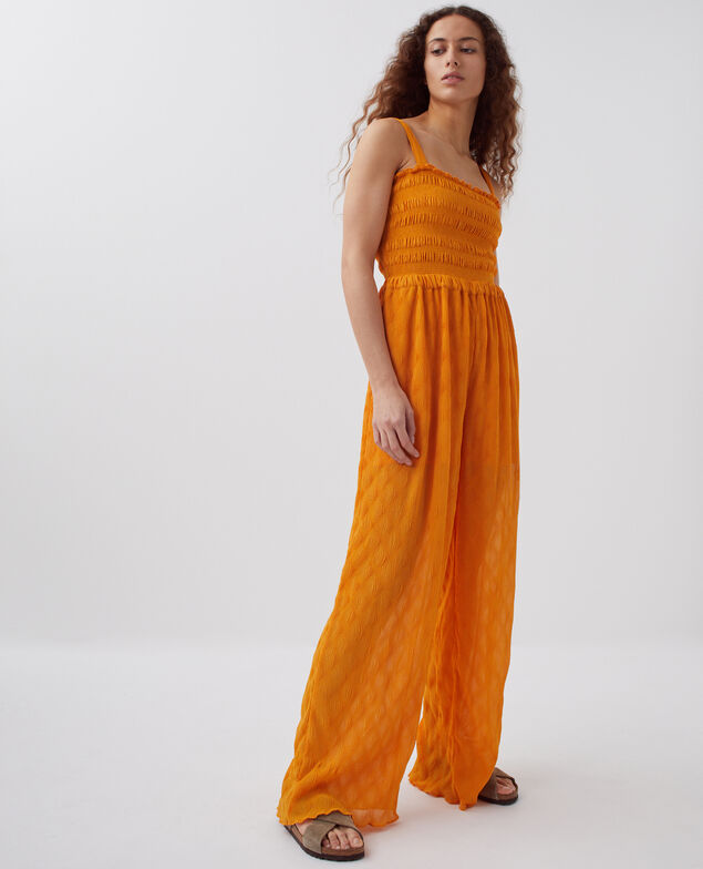 Mono largo fluido con fruncidos H221 orange butter