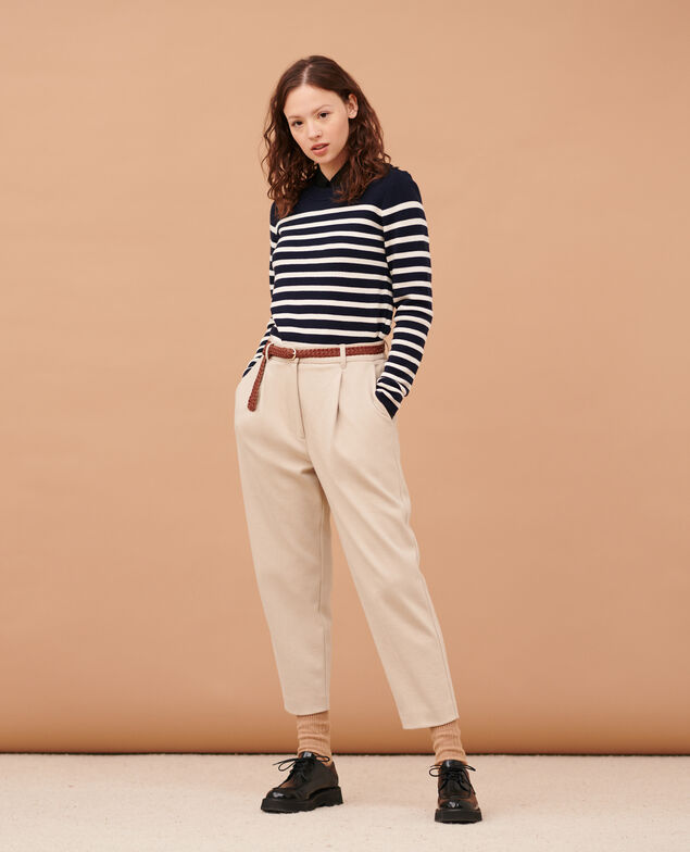 Pantalón cigarette de punto jersey de lana 8896 31_beige 2wpj316w18