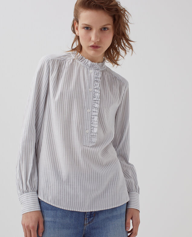 Blusa con detalles de volantes I098 st black blue