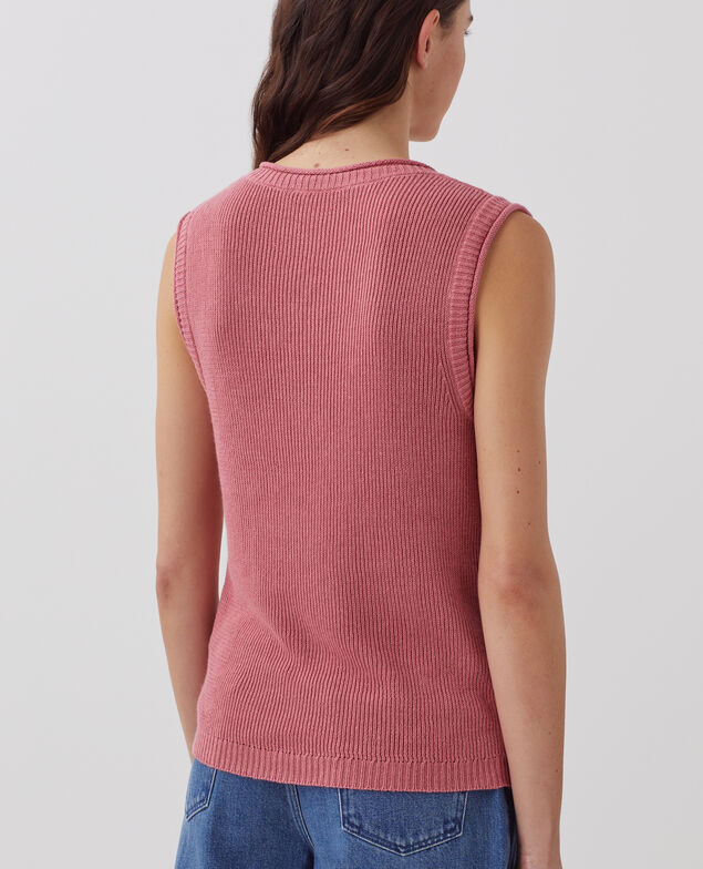 Top largo de lino J130 baroque rose