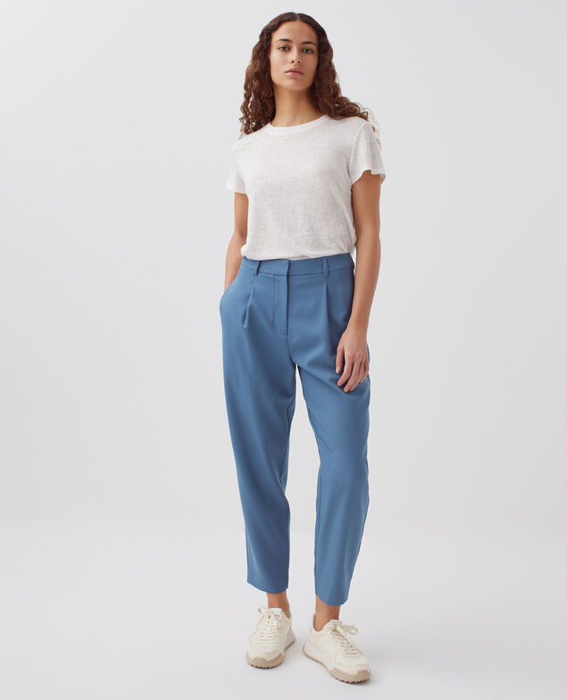 PEGGY - Pantalón carrot de lana A622 blue horizon